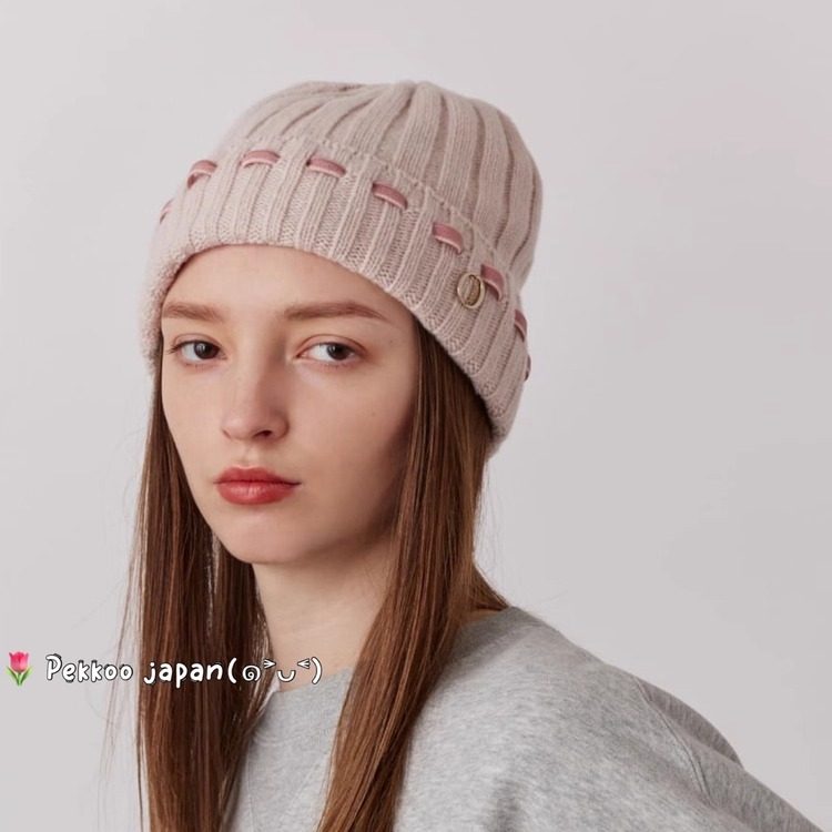 56-58cm Chapeau d' O 254060221甜美可爱蝴蝶结丝带 羊毛针织帽