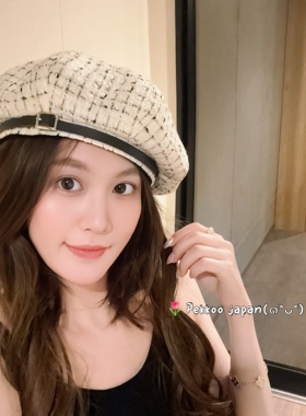 国现.9折 58cm maison kaya 小香风八角贝雷帽 皮带装饰 百搭日系