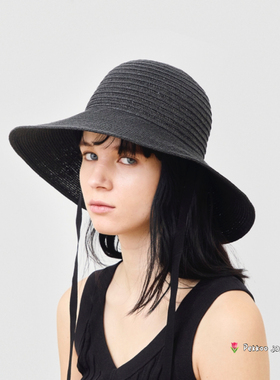 57.5cm mature ha. MAS26-69 百搭亚麻拉菲草编织帽 宽檐显脸小