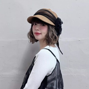 CIQ053 UV防晒 58cm CIRQUTURE 蕾丝网纱蝴蝶结 甜美遮阳草帽