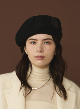 57.5cm arth 253021203 秋冬经典百搭优雅羊毛蝴蝶结贝雷帽