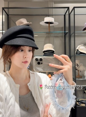 57cm  CA4LA ONM01952 HUMAN FELT5 羊毛歪顶报童帽鸭舌帽硬