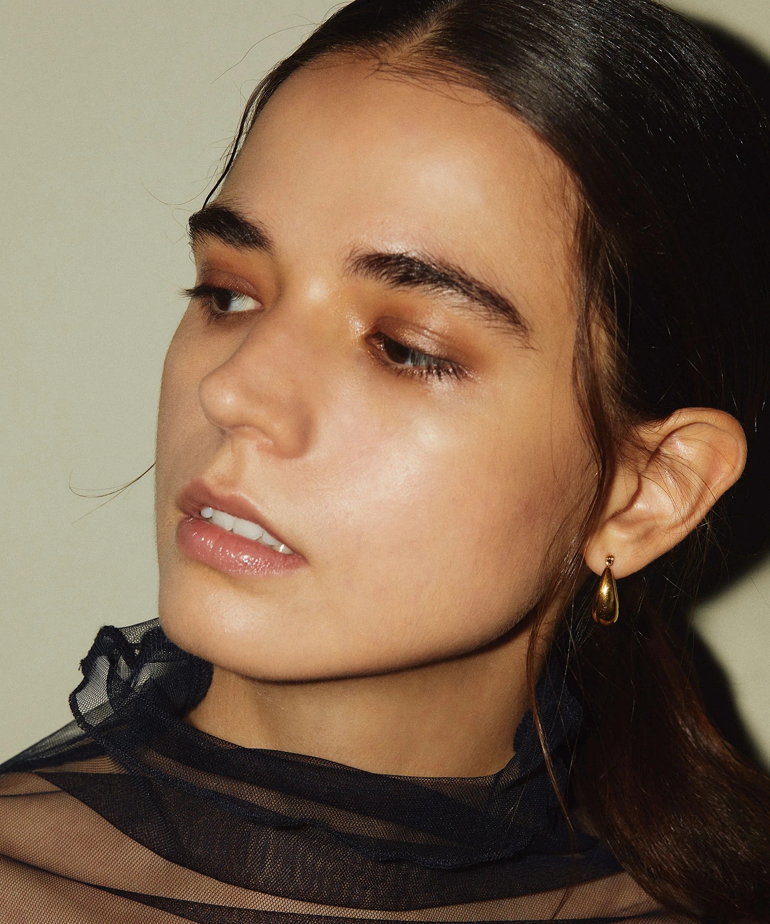 CENE日系ins女半月金色耳环