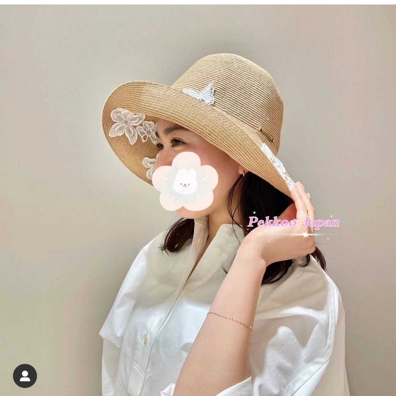 拉菲草草帽草帽遮阳防晒日本