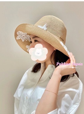 可折叠分码 athena new york Amanda 拉菲草 遮阳防晒草帽 蝴蝶款