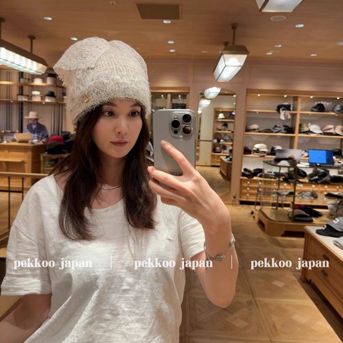 CA4LAMANON蝴蝶结毛线帽