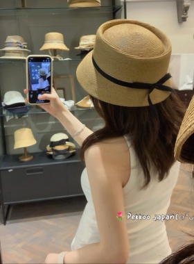 57.5cm CA4LA KTZ02595 CF CASABLANCA7 春夏 草编礼帽蝴蝶结丝带