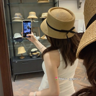 CA4LA 春夏 KTZ02595 CASABLANCA7 草编礼帽蝴蝶结丝带 57.5cm