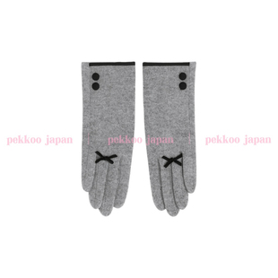 FTB5001 国现Maison 羊毛保暖手套 可滑手机 蝴蝶结可爱日系 kaya