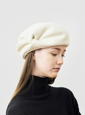 56-57.5cm mature ha MKF-24020 beret 秋冬时尚折边羔羊毛贝雷帽