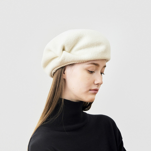 MKF 24020 秋冬时尚 mature beret 折边羔羊毛贝雷帽 57.5cm