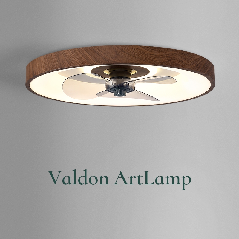 华之灯风扇卧室灯现代中式胡桃