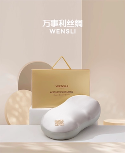 Wensli/万事利保养护肤分区助眠元宝枕（枕套+枕芯）方靠垫圆靠垫
