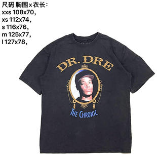 Dr.Dre说唱rap短袖 T恤嘻哈宽松水洗纯棉