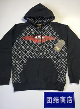 古着.Crooks&Castles拉链狱网帽衫