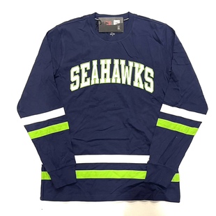 美式宽松球队拼色刺绣长袖海鹰队T恤