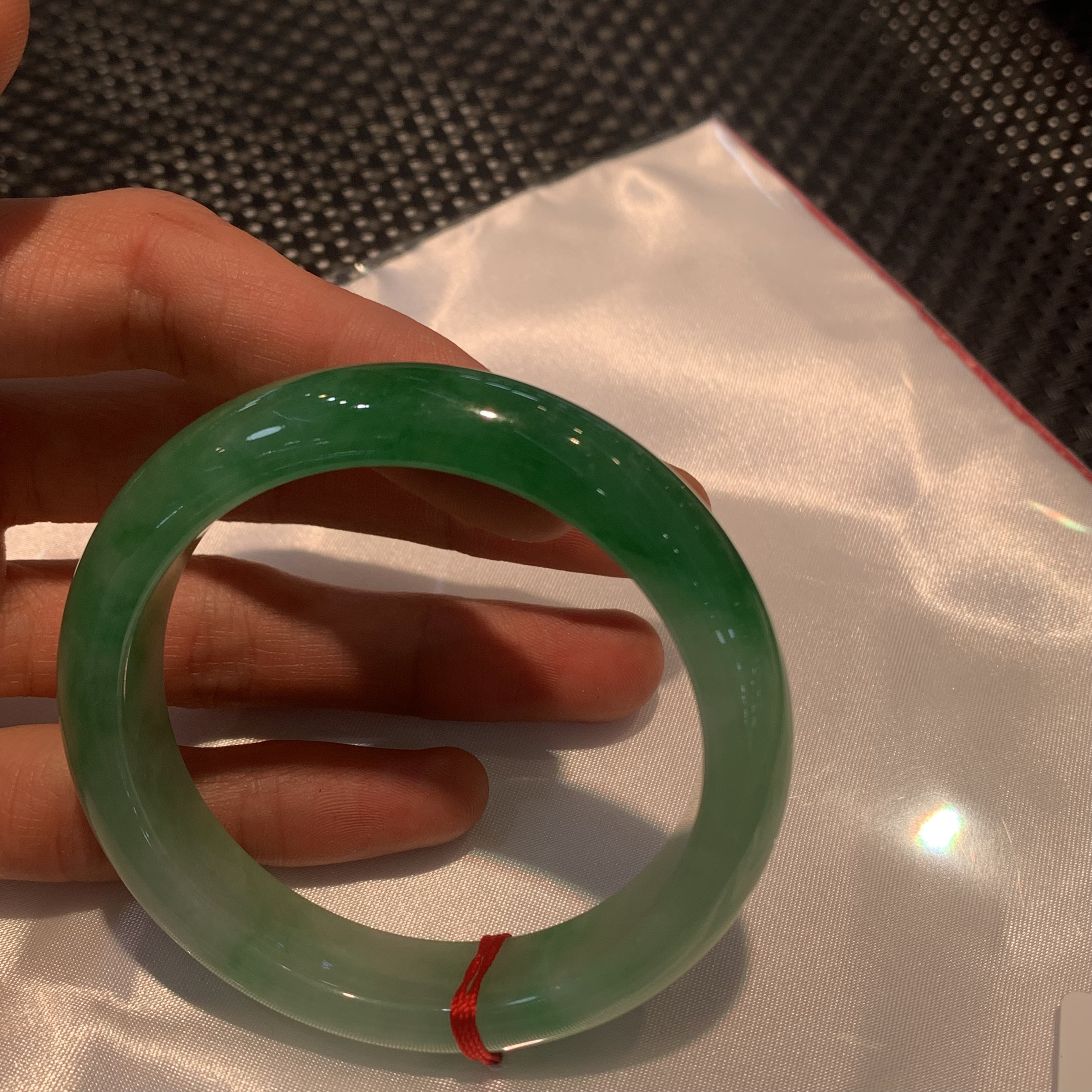 宗主荐收藏：辣阳绿翡翠手镯冰种手镯