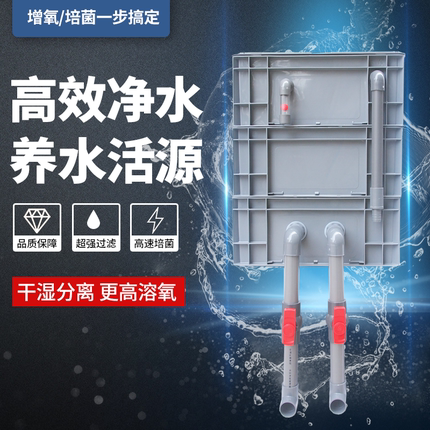 鱼缸过滤盒庭院鱼池水循环系统金鱼乌龟锦鲤上过滤自制滴流周转箱