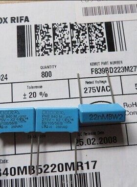 PHE840MB5220MR17  薄膜电容器 275V22NF EVOX RIFA原装现货