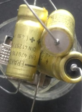 德国FRAKO弗兰克 16V 470UF DIN41257 轴向胆机阴极耦合音频电容