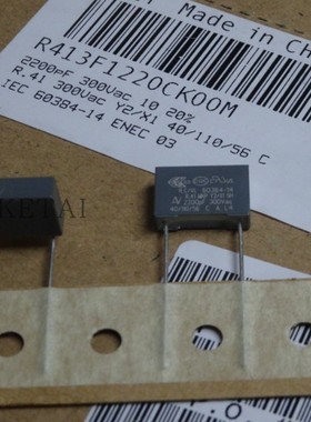 R413F1220CK00M安规电容1000VDC 300V2200pF Y2X1 2.2NF AV KEMET