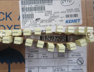 R82IC3470ZA40K  薄膜电容器 250v0.47uF 10% Kemet 原装现货