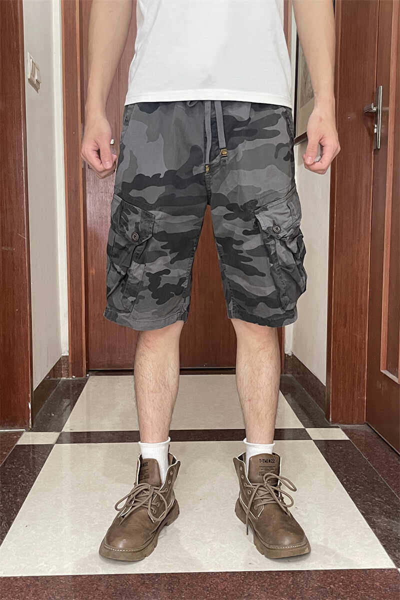 夏季薄款休闲裤男直筒工装短裤子