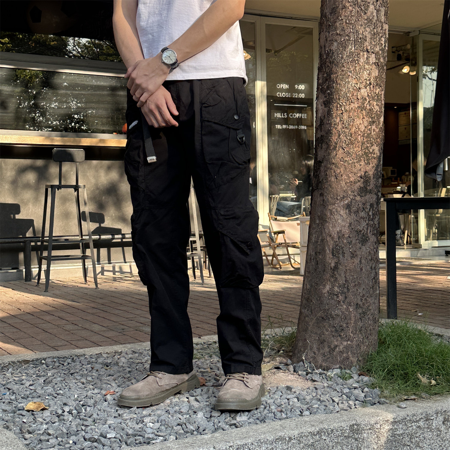 款耐磨2025年美式复古户外工装裤子春季宽松束脚休闲裤痞帅机能风,男装,休闲裤,淘宝优惠券,粉丝福利购,淘宝优惠卷