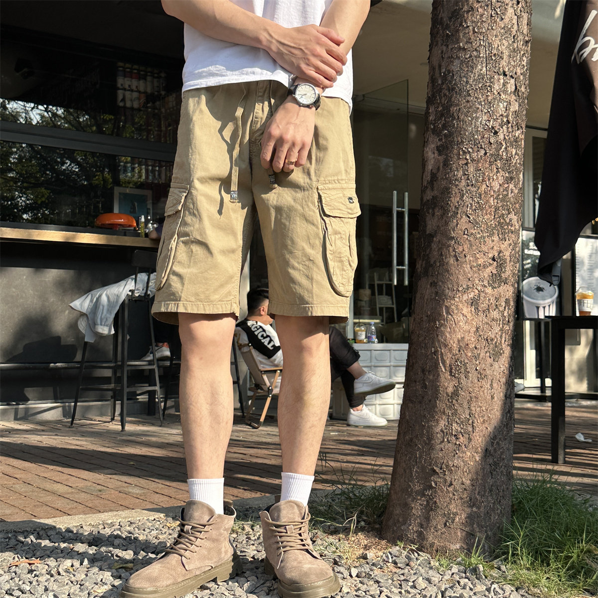 美式复古工装短裤男士休闲裤