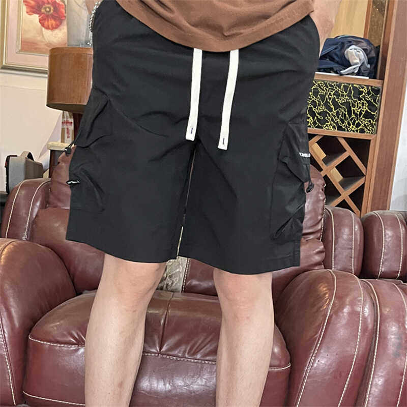夏季薄款速干工装短裤男宽松cityboy日系中裤户外抽绳美式五分裤