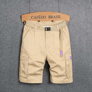 卡其新款短裤男夏季男款美式休闲工装短裤宽松潮牌中裤五分多口袋
