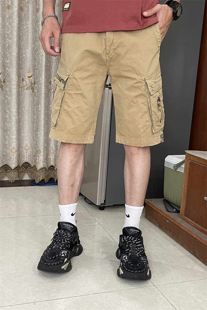 夏季薄款休闲裤男直筒工装短裤子