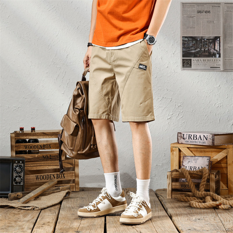 宽松短裤男生夏季薄款运动卡其色休闲潮男士外穿工装夏装五分裤子