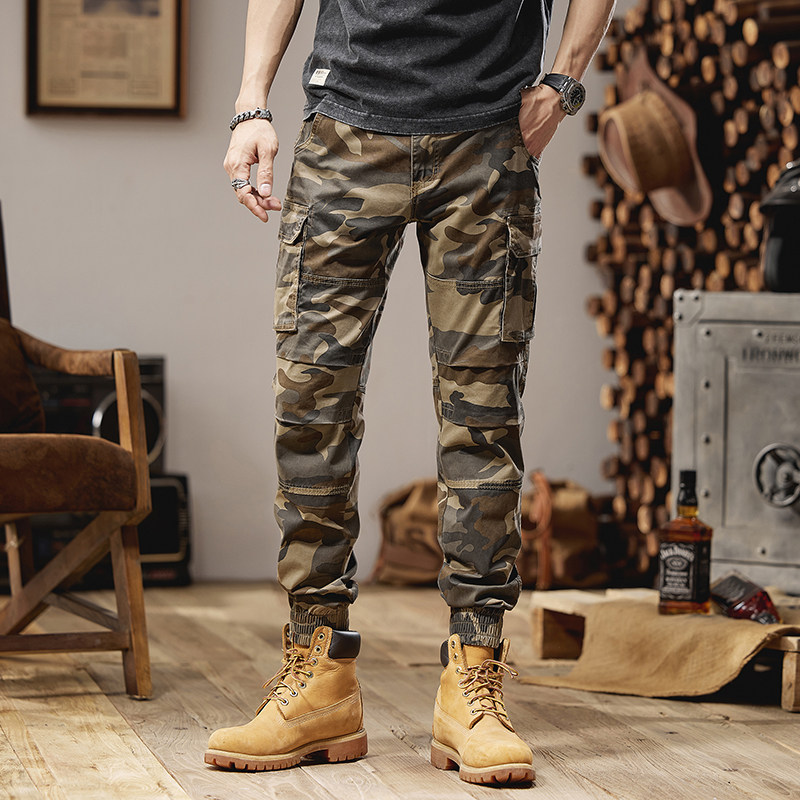 工装迷彩裤男耐磨韩版直筒宽松户外运动休闲裤男长裤子2025秋冬季