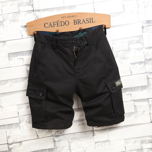 男士黑色短裤潮流休闲五分裤工装夏季裤子纯棉中裤夏天多口袋马裤