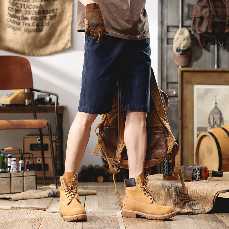 夏季薄款工装短裤男外穿潮牌韩版复古宽松直筒休闲五分裤百搭5分