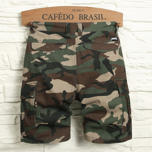 短裤 直筒水洗复古休闲五分裤 男士 纯棉中裤 夏季 厚耐磨潮牌迷彩工装