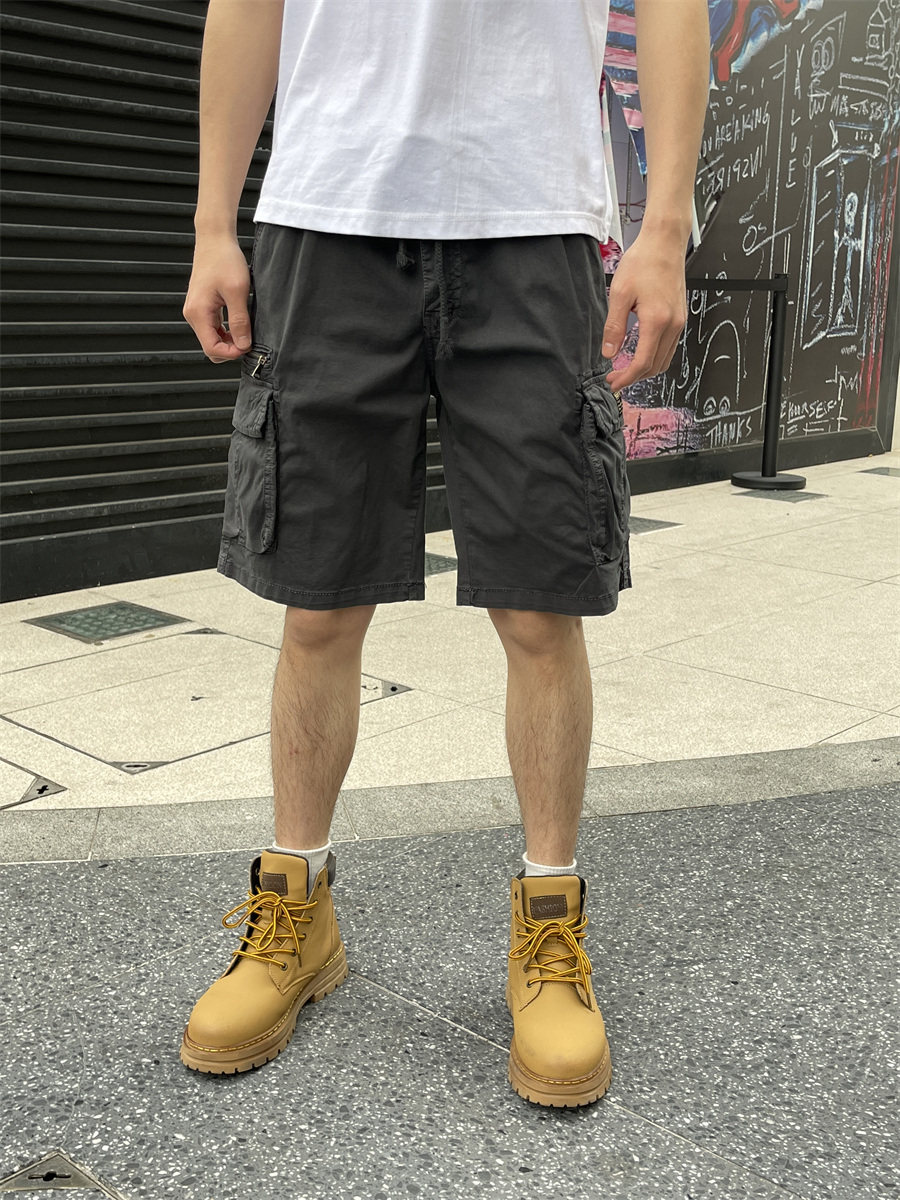夏季薄款休闲裤男直筒工装短裤子