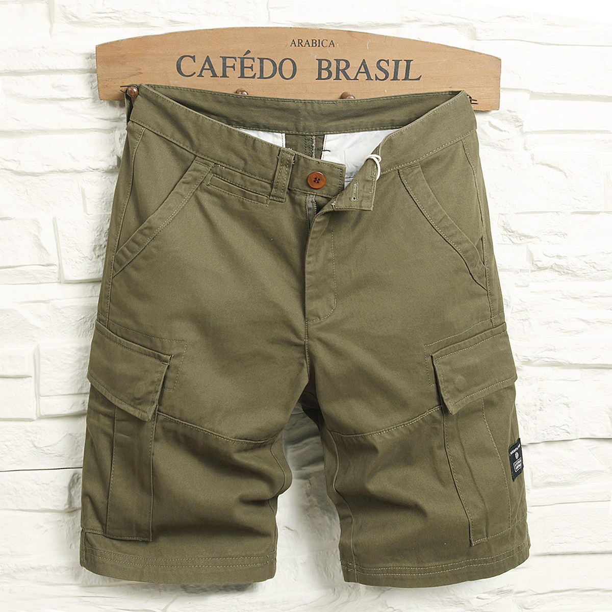 鑫冠鸟机能风军绿短裤夏季宽松