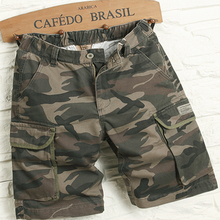 男士 美式 休闲五分裤 厚款 青年中裤 短裤 纯棉夏款 直筒多 耐磨迷彩工装