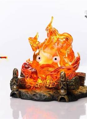 宫崎骏 神隐 卡西法 心脏的火苗 呼吸灯可发光 手办雕像