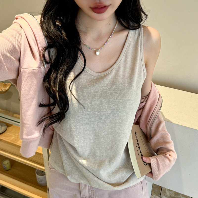 雪花棉春夏季bm慵懒风宽松打底内搭小吊带背心女外穿辣妹无袖上衣