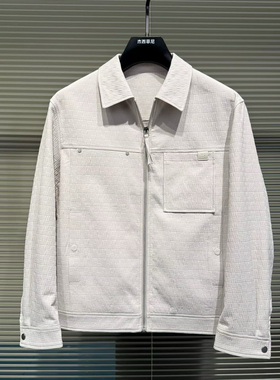 HCE潮牌翻领夹克外套2026春季新品欧货提花纯色修身简约时尚休闲