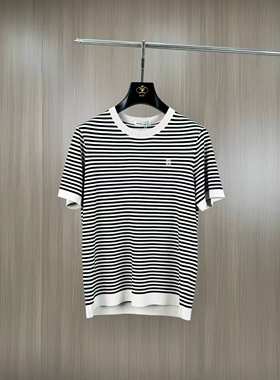 BUNERYNOBLE潮牌针织伊力特短袖T恤2026夏季新品条纹修身时尚休闲