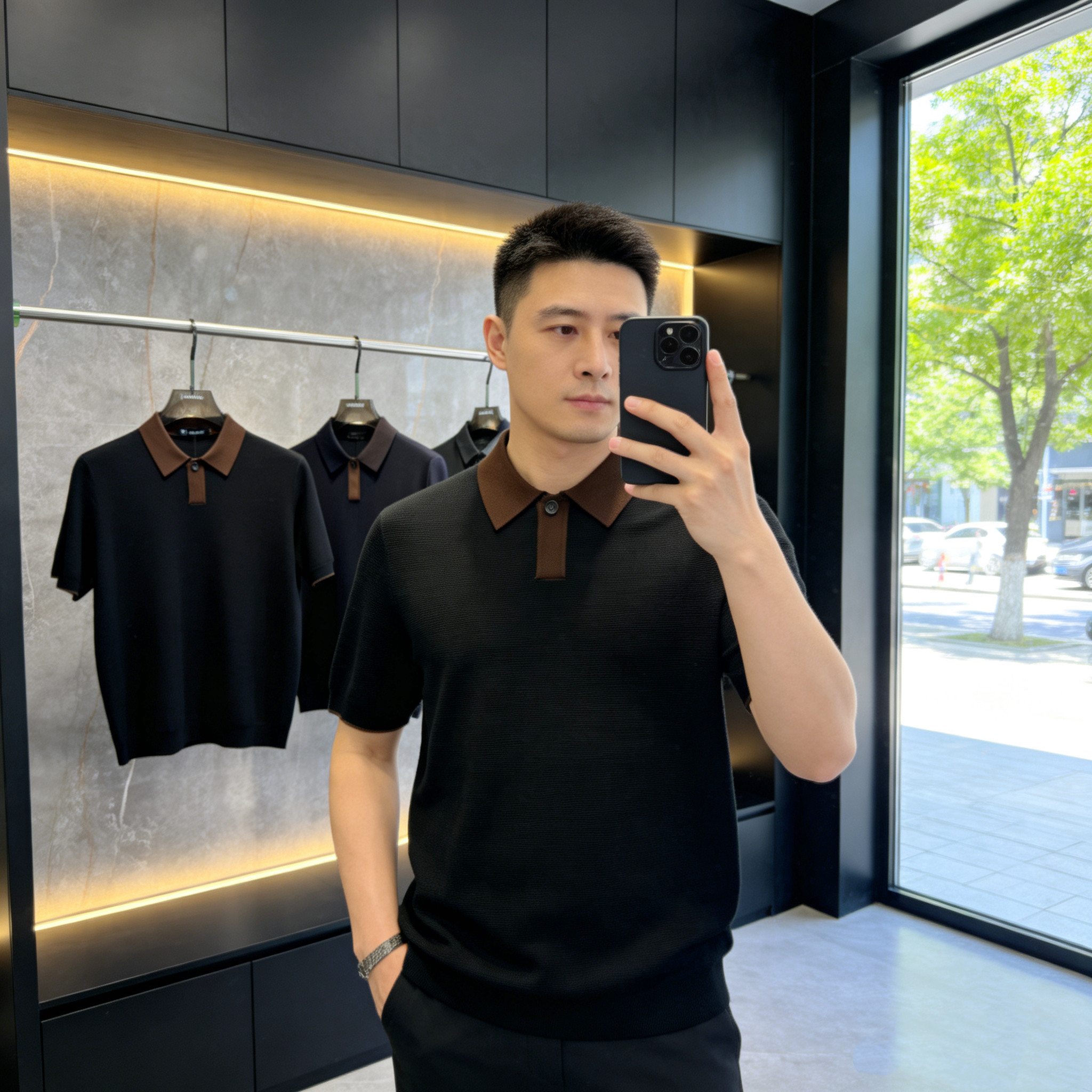 2026秋季新品针织短袖Polo衫YISHANG潮牌欧货高端修身时尚休闲男
