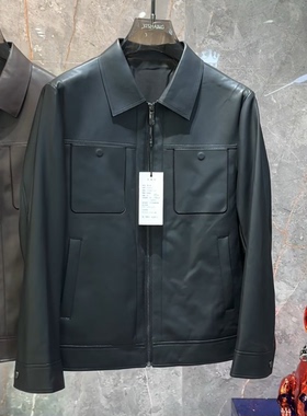 VJM潮牌翻领蛋白羽绒皮衣外套2025秋冬新品纯色修身时尚简约休闲