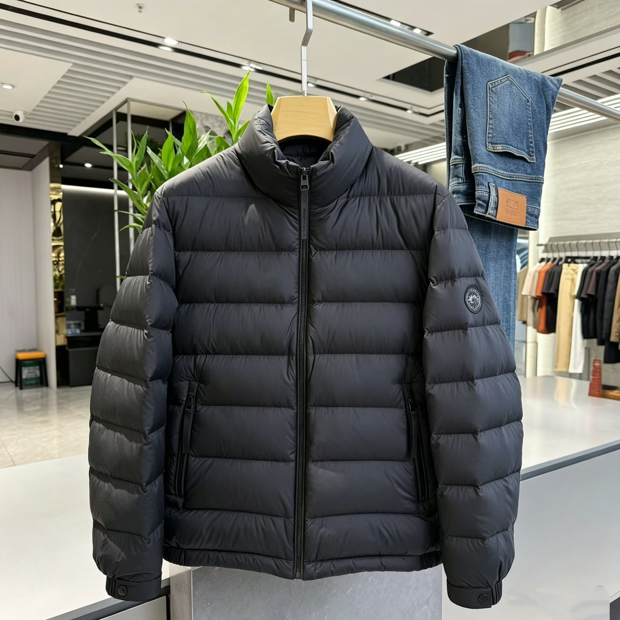 2026冬季新品立领羽绒服外套欧货高端肩章修身时尚休闲90白鸭绒