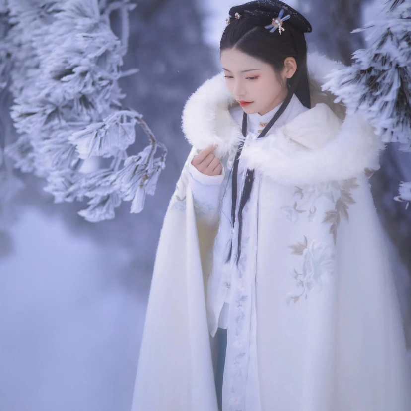 斗篷汉服冬装明制唐制披风冬披肩加绒加厚冬季厚款古风女装古装