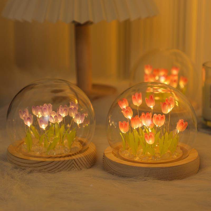 郁金香小夜灯摆件手工diy材料包花束送女生男朋友母亲节生日礼物,家居饰品,桌面摆件,淘宝优惠券,粉丝福利购,淘宝优惠卷