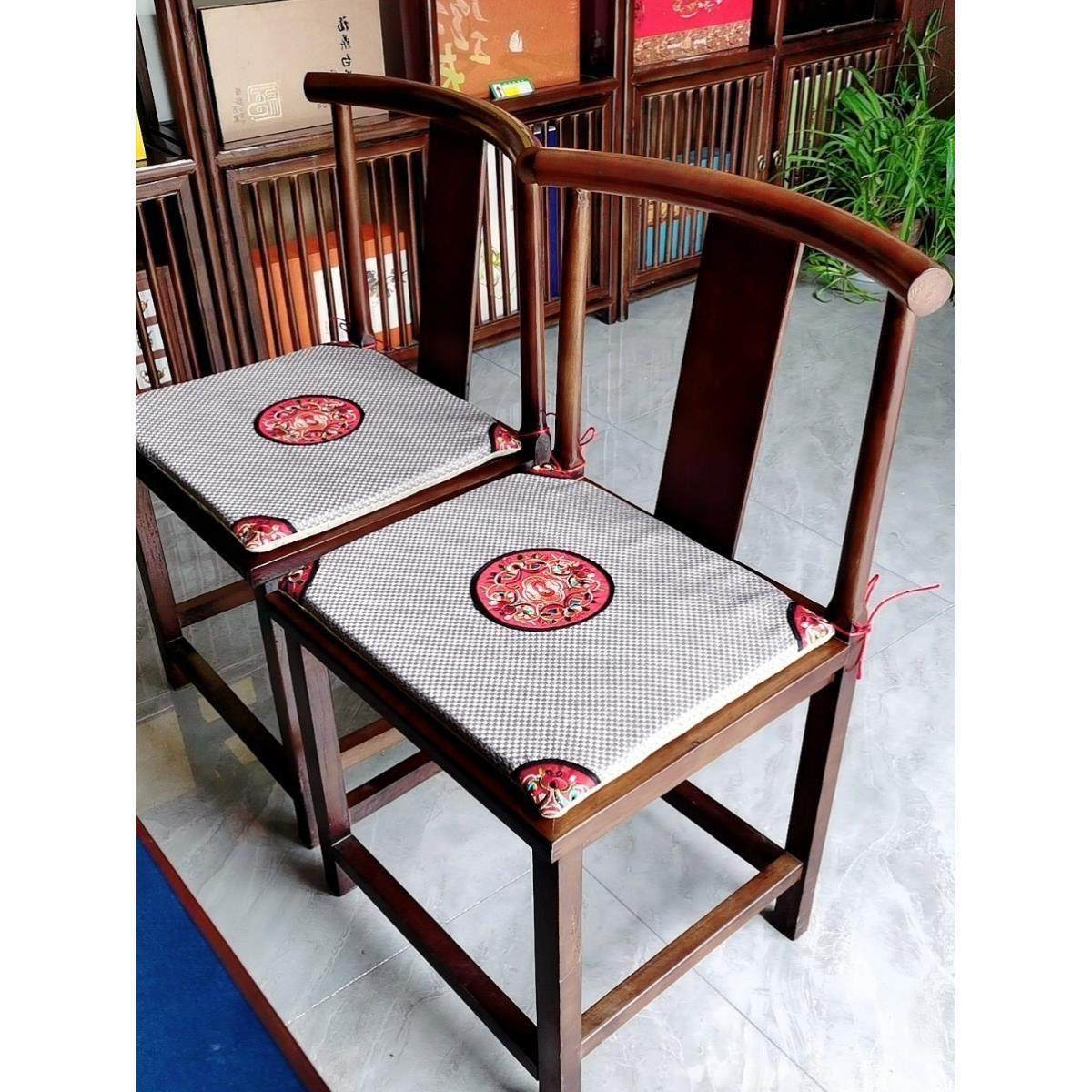 中式亚麻坐垫餐椅垫特色刺绣红木沙发官椅座垫中国风四季古典圆垫,居家布艺,椅垫,淘宝优惠券,粉丝福利购,淘宝优惠卷